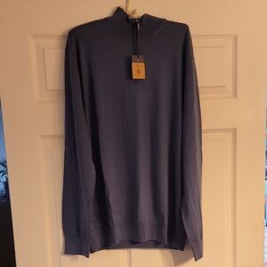 Charles Tyrwhitt Men's Zip-Up Sweater in Blue